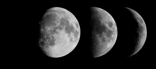 Moon. Moon satellite on dark background. Aspect ratio. Elements of solar system. Elements of this image furnished by NASA © Matthew