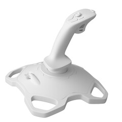 Realistic joystick for flight simulator isolated on white monochrome background © Vasyl Onyskiv