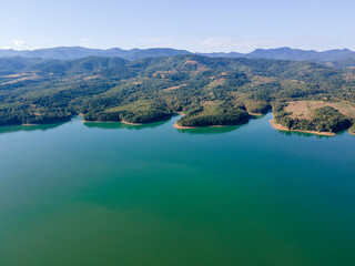 Fototapeta na wymiar Aerial view of Sopot Reservoir, Bulgaria