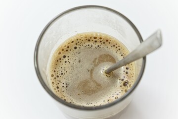 Hot coffee on white background isolated