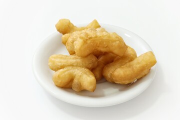 Youtiao donuts with hot coffee breakfast Chinese food