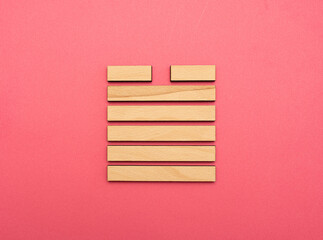 Gene Key 43 wood hexagram i ching on pink background