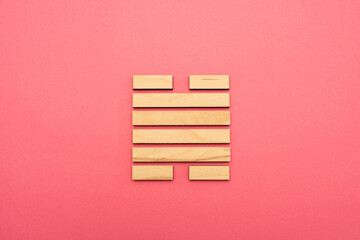 Gene Key 28 Hexagram wood i ching on pink background