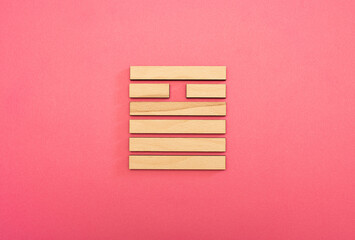 Gene Key 14 Hexagram wood i ching on pink background