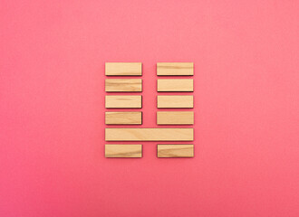 Gene Key 7 Hexagram wood i ching on pink background