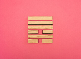 Gene Key 6 Hexagram wood i ching on pink background