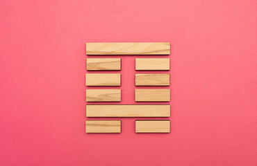 Gene Key 4 Hexagram wood i ching on pink background