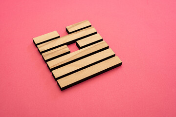 Gene Key 5 Hexagram wood i ching on pink background