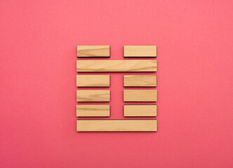 Naklejka na ściany i meble Gene Key 3 Hexagram wood i ching on pink background