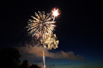 Firework show in New Lisbon, Wisconsin during Wa Du Shuda Days festival.