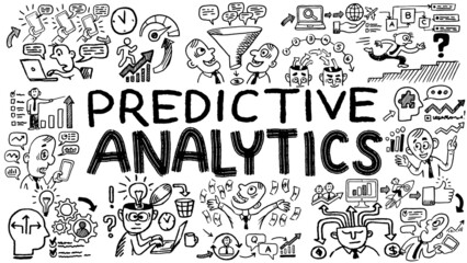 Business words and phrases typography doodle graphic with concept icons and symbols