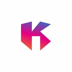 Gradient letter K logo vector template. 