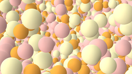 無数の風船に埋め尽くされた背景。幸せと幸運。ソフトポップ。3Dレンダリング。