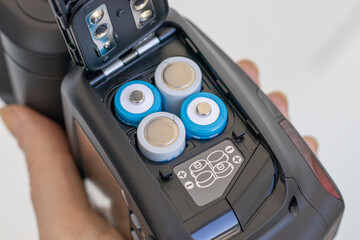 batteries inside portable flash compartment
