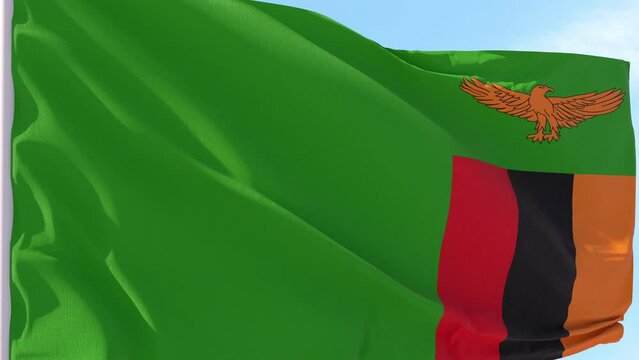 Zambia Flag Looping Background