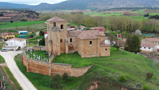 Romanesque church of Santa Cecilia in Hermosilla that depends on San Pedro de Los Barrios de Bureba, in the Arcipestrazgo de Oca Tiron, diocese of Burgos. built in the twelfth century. Spain