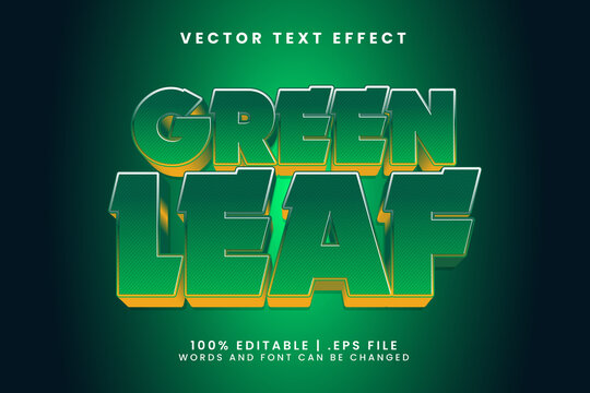 green leaf 3d cartoon text effect