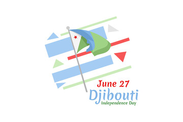 June 27 Independence Day of Djibouti vector illustration. Suitable for greeting card, poster and banner.