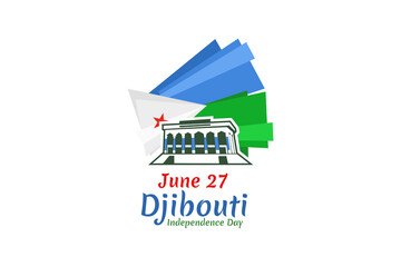 June 27 Independence Day of Djibouti vector illustration. Suitable for greeting card, poster and banner.