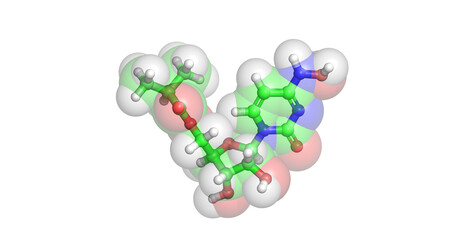 Molnupiravir molecule, COVID-19 drug, 4K 
