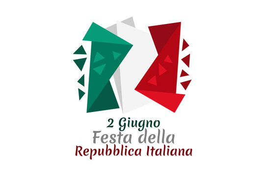 2 giugno, Festa della Repubblica (Translation: June 2, Republic Day). Happy Republic day of Italy Suitable for greeting card, poster and banner.