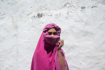 Portrait of a woman of Arab descent residing in Brazil.