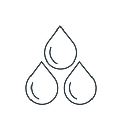 Water drops thin line icon
