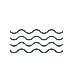 Water waves thin line icon