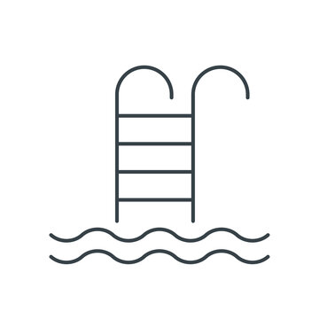 recommend clip art: Swimming pool thin line icon