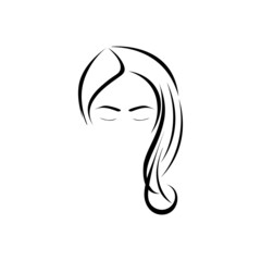 Women hair icon logo free vector