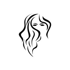 Women hair icon logo free vector