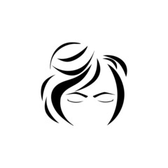 Women hair icon logo free vector