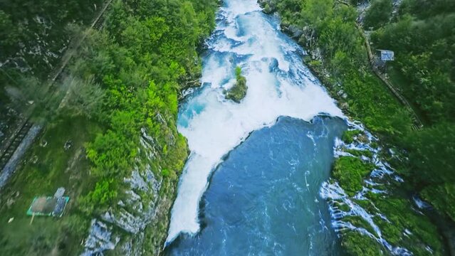 Waterfall Strbacki buk aerial shot