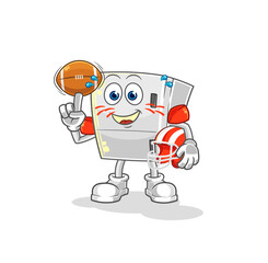 fridge playing rugby character. cartoon mascot vector