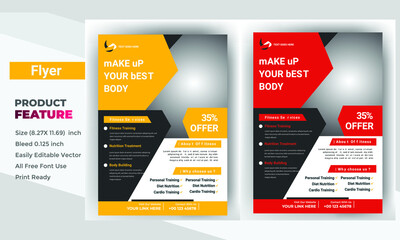 flyer brochure cover design layout space, vector illustration. template in A4 size