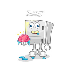 fridge no brain vector. cartoon character