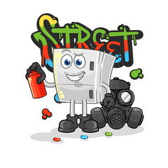 fridge graffiti artist vector. cartoon character