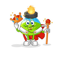 laboratory spirit lamp king vector. cartoon character