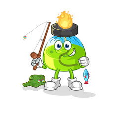 laboratory spirit lamp fisherman illustration. character vector