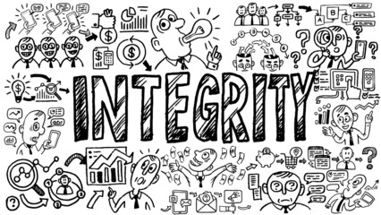 Business words and phrases typography doodle graphic with concept icons and symbols © OneLineStock