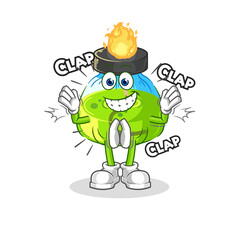 laboratory spirit lamp applause illustration. character vector