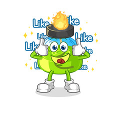 laboratory spirit lamp give lots of likes. cartoon vector