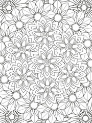 Forest flowers and leaves. Beautiful bouquet. Vector coloring book for adults and children. Hand-drawn illustration. Floral ornament is good for web, print, and stencil