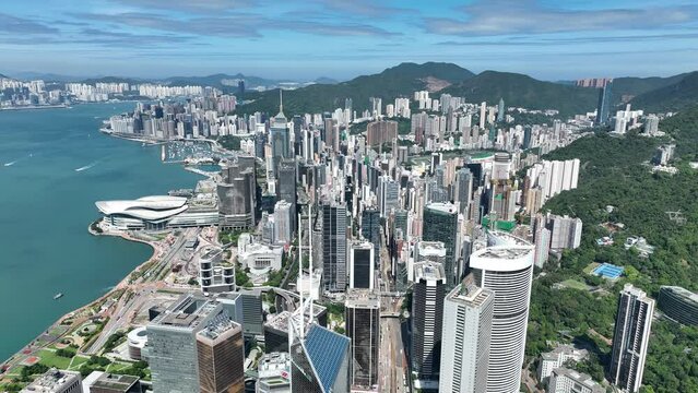 Aerial view of Central Hong Kong on 19 May, 2022