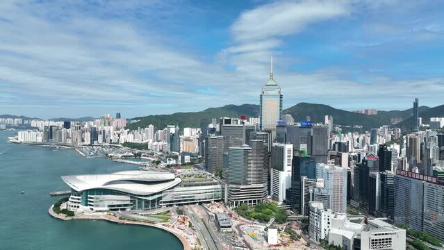 Aerial view of Central Hong Kong on 19 May, 2022