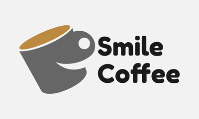 Smile Coffee Logo Template For Cafe and beverages business