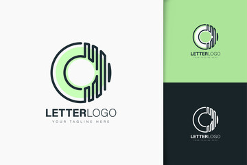 Letter O logo design linear style