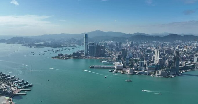 Aerial view of Central Hong Kong on 19 May, 2022
