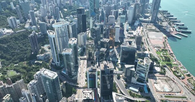 Aerial view of Central Hong Kong on 19 May, 2022
