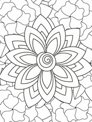 Forest flowers and leaves. Beautiful bouquet. Vector coloring book for adults and children. Hand-drawn illustration. Floral ornament is good for web, print, and stencil